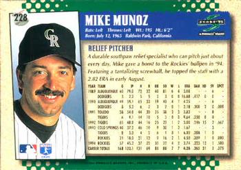 1995 Score #228 Mike Munoz Back