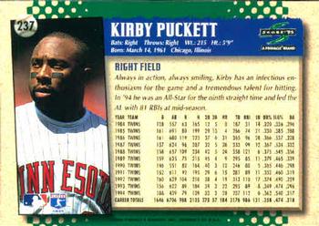 1995 Score #237 Kirby Puckett Back