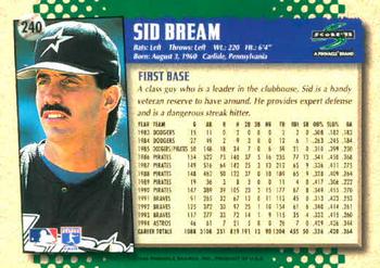 1995 Score #240 Sid Bream Back