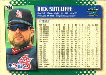 1995 Score #244 Rick Sutcliffe Back