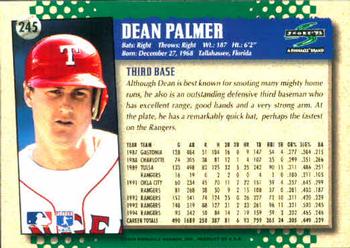 1995 Score #245 Dean Palmer Back