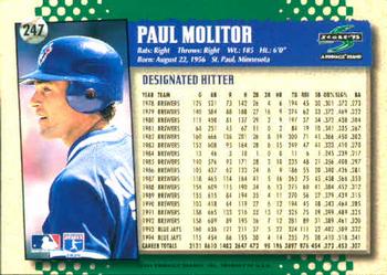 1995 Score #247 Paul Molitor Back