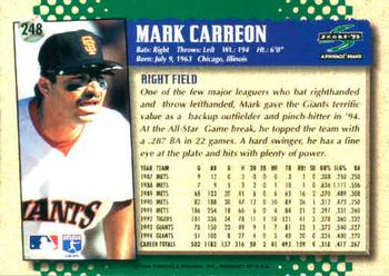 1995 Score #248 Mark Carreon Back