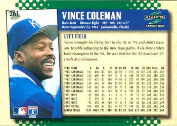 1995 Score #261 Vince Coleman Back