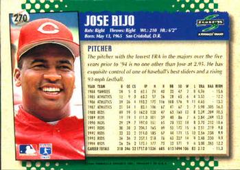 1995 Score #270 Jose Rijo Back
