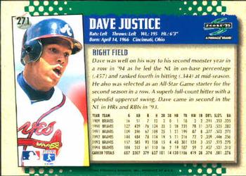 1995 Score #271 Dave Justice Back
