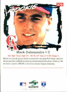 1995 Score #278 Mark Dalesandro Back
