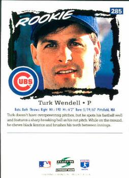 1995 Score #285 Turk Wendell Back