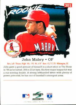 1995 Score #301 John Mabry Back