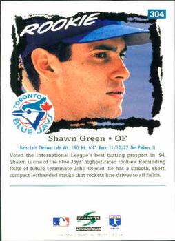 1995 Score #304 Shawn Green Back