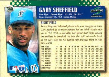 1995 Score #340 Gary Sheffield Back