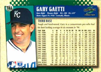 1995 Score #343 Gary Gaetti Back