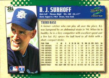 1995 Score #345 B.J. Surhoff Back