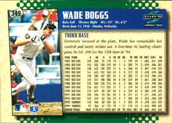 1995 Score #349 Wade Boggs Back