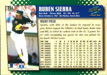 1995 Score #351 Ruben Sierra Back