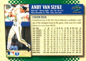 1995 Score #352 Andy Van Slyke Back