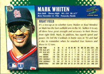 1995 Score #376 Mark Whiten Back