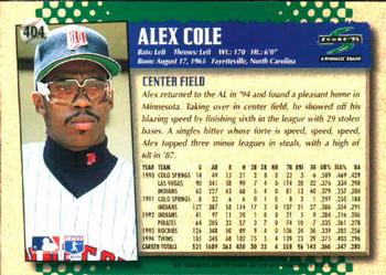 1995 Score #404 Alex Cole Back