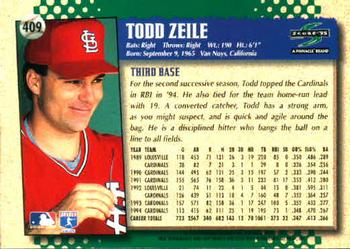 1995 Score #409 Todd Zeile Back