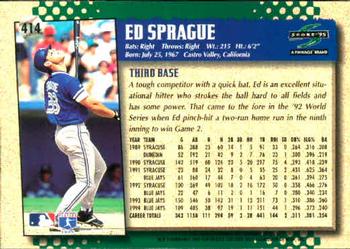 1995 Score #414 Ed Sprague Back