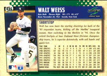 1995 Score #435 Walt Weiss Back