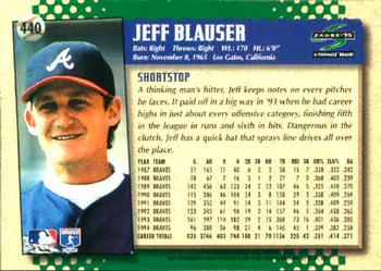 1995 Score #440 Jeff Blauser Back