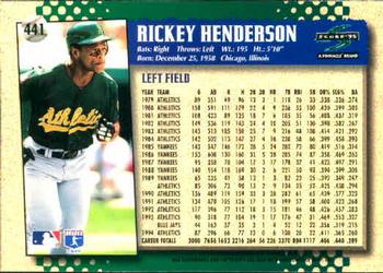 1995 Score #441 Rickey Henderson Back