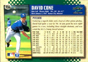 1995 Score #443 David Cone Back
