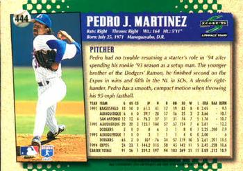 1995 Score #444 Pedro J. Martinez Back