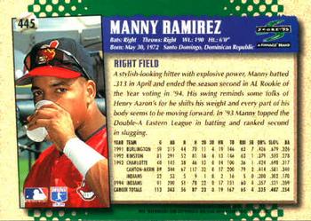 1995 Score #445 Manny Ramirez Back
