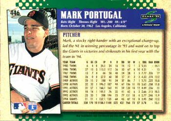 1995 Score #446 Mark Portugal Back
