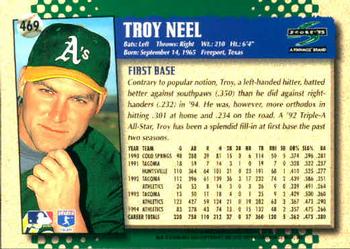 1995 Score #469 Troy Neel Back