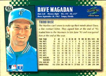 1995 Score #475 Dave Magadan Back