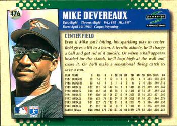 1995 Score #476 Mike Devereaux Back