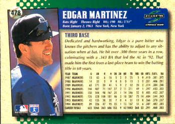1995 Score #478 Edgar Martinez Back