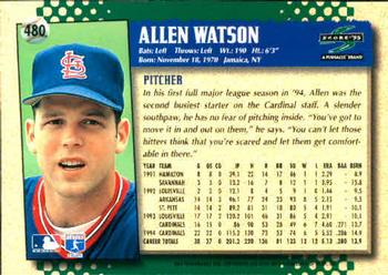 1995 Score #480 Allen Watson Back