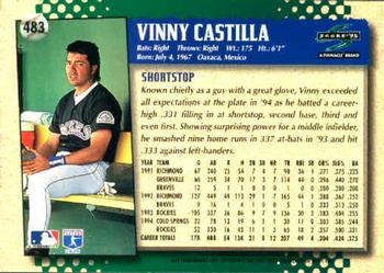 1995 Score #483 Vinny Castilla Back