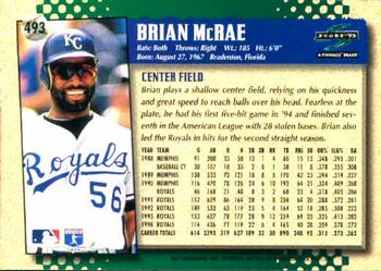 1995 Score #493 Brian McRae Back