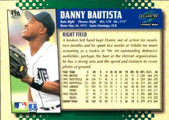 1995 Score #496 Danny Bautista Back