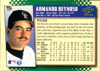 1995 Score #497 Armando Reynoso Back