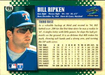 1995 Score #499 Bill Ripken Back