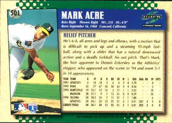 1995 Score #501 Mark Acre Back