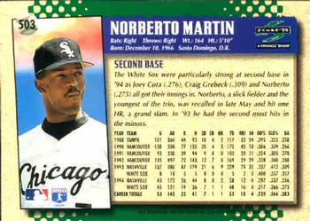 1995 Score #503 Norberto Martin Back