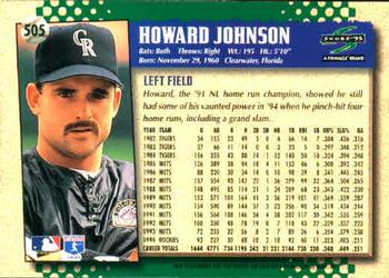1995 Score #505 Howard Johnson Back