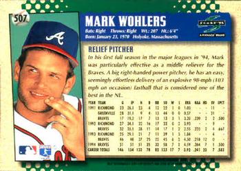 1995 Score #507 Mark Wohlers Back