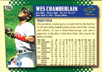 1995 Score #510 Wes Chamberlain Back