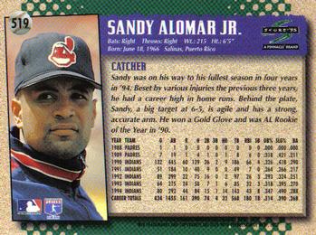 1995 Score #519 Sandy Alomar Jr. Back