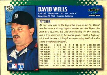 1995 Score #526 David Wells Back