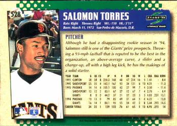 1995 Score #528 Salomon Torres Back