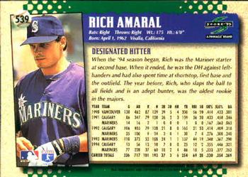 1995 Score #539 Rich Amaral Back